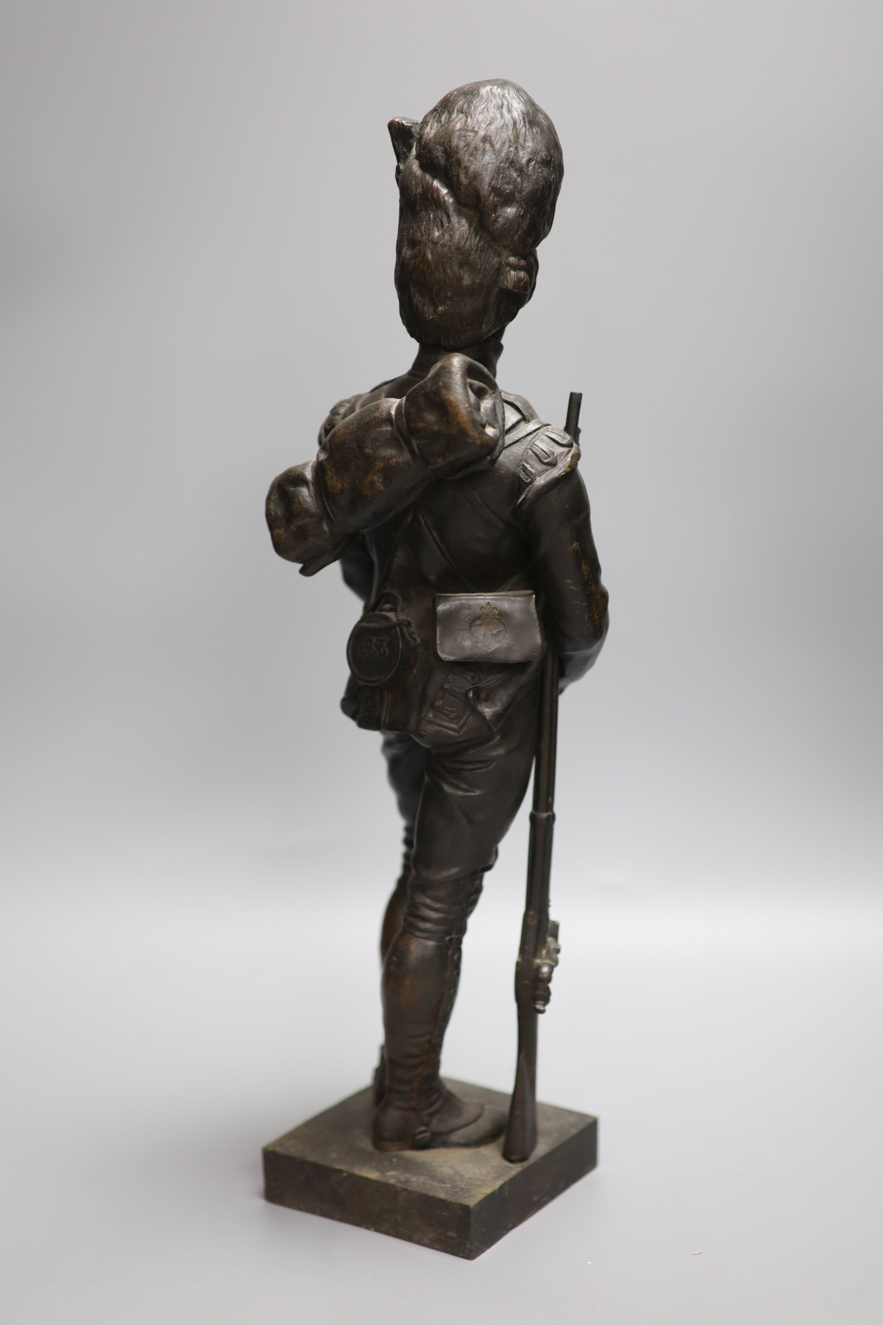 Sir Joseph Edgar Boehm (1834-1890. A bronze figure of a Grenadier, height 13.25in.